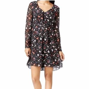 Rachel Rachel Roy V-Neck Long Sleeve Print Dress